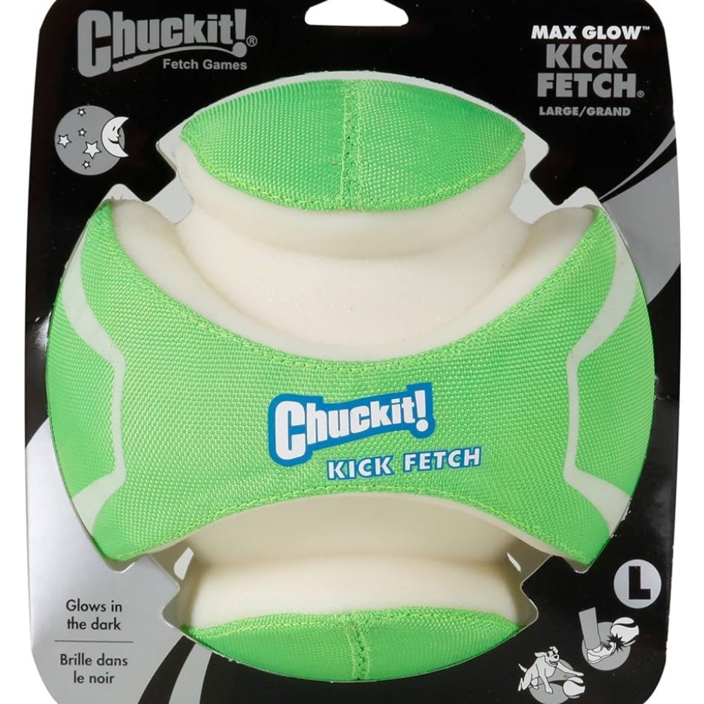 Dog 🐶 Toy Chuckit! Kick Fetch Glow in the Dark  Max Glow Ball
